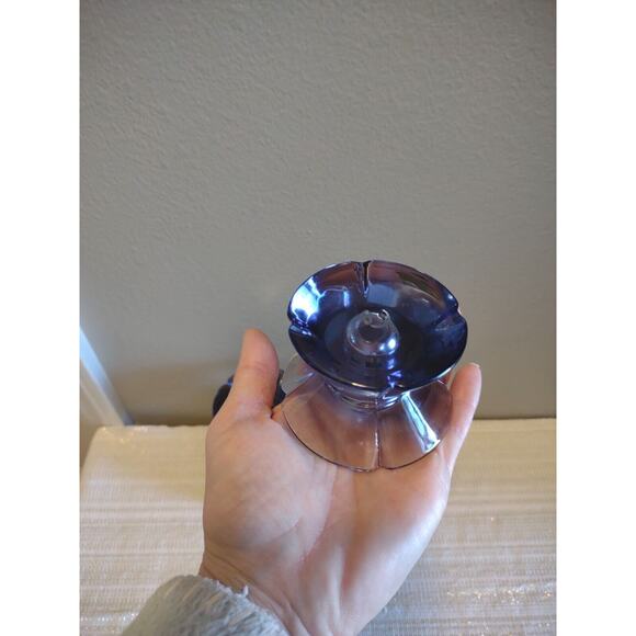Rosendahl Grand Cru Glass Candle Stick Holders Purple GUC with original box - Picture 6 of 13